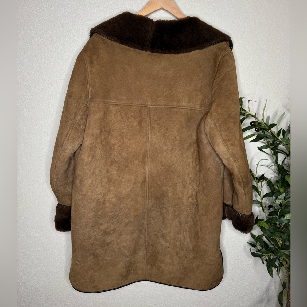 Vintage Real Sheepskin Shearling Jacket Brown Woman's 42/L Western Ranch Winter - Picture 6 of 8